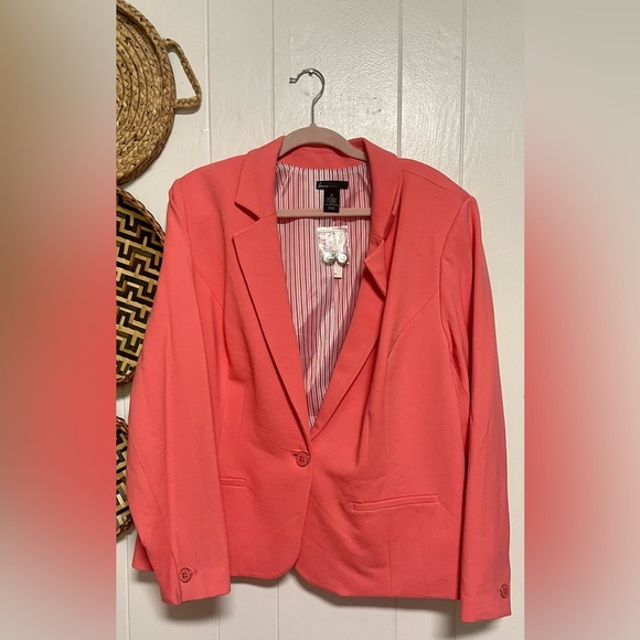 LANE BRYANT Coral/pink Blazer Size 28 - Picture 1 of 5